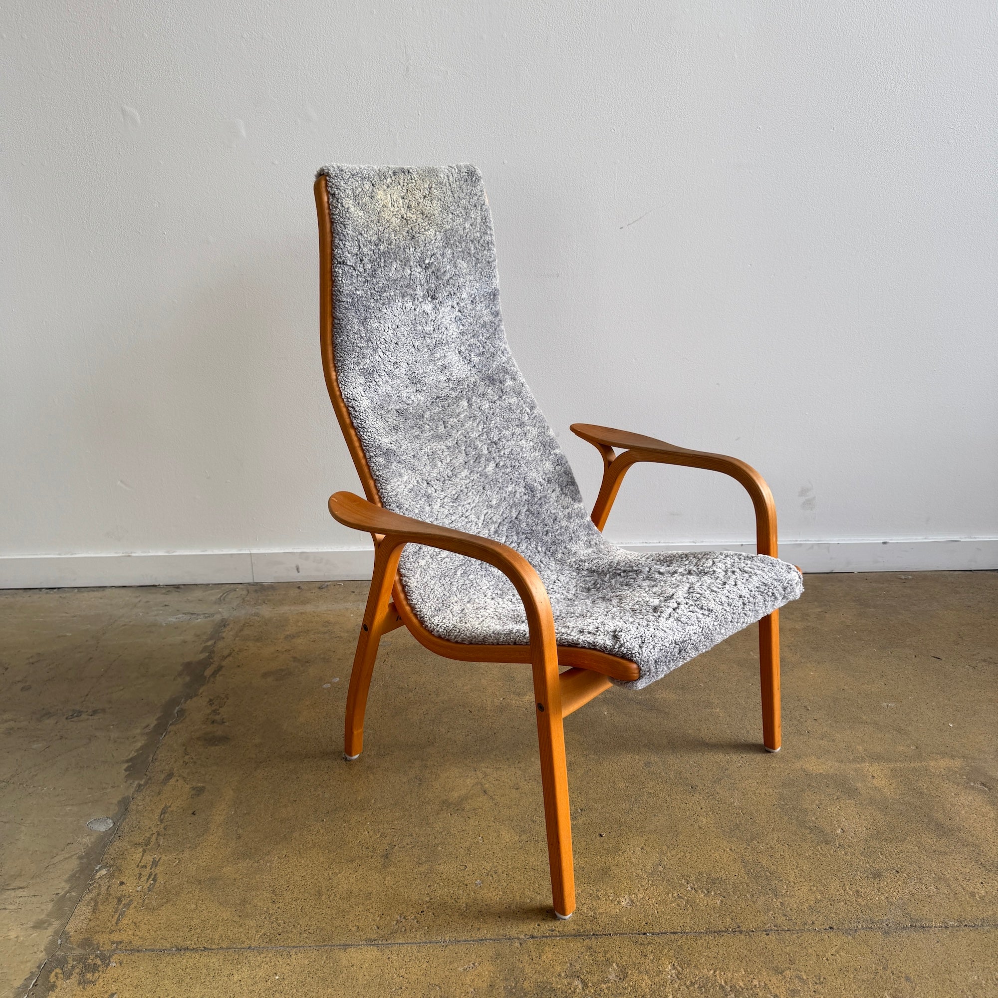 Vintage Lamino Sheepskin Lounge Chair by Yngve Ekström for Swedese