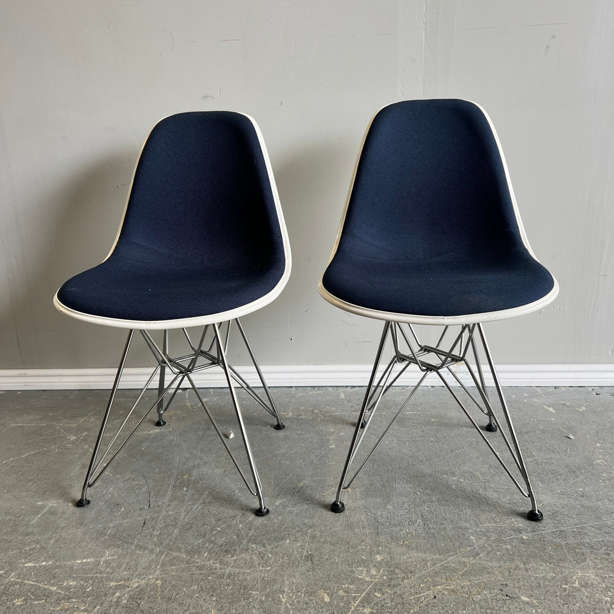 Authentic Herman Miller Eames Upholstered Molded Plastic Side