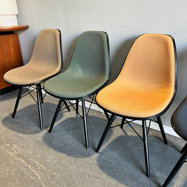 Authentic Herman Miller Eames Upholstered set of 8 multicolor dining chairs - enliven mart