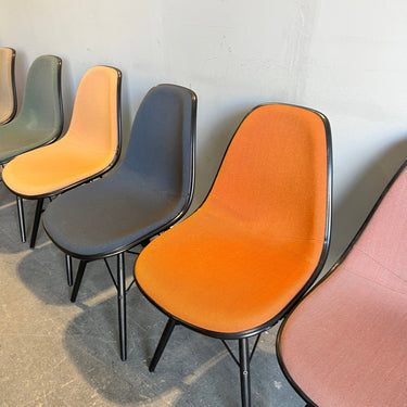 Authentic Herman Miller Eames Upholstered set of 8 multicolor dining chairs - enliven mart