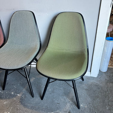 Authentic Herman Miller Eames Upholstered set of 8 multicolor dining chairs - enliven mart