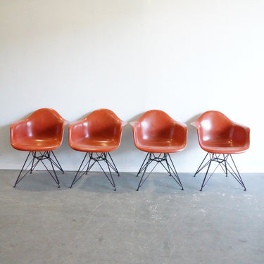 Authentic Herman Miller Eames Molded Fiberglass Armchair (Set of 4)