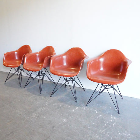 Authentic Herman Miller Eames Molded Fiberglass Armchair (Set of 4)