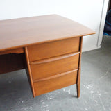 Vintage Danish Executive Teak Desk with Bookshelf for Sigurd Hansen by Svend A. Madsen