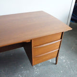 Vintage Danish Executive Teak Desk with Bookshelf for Sigurd Hansen by Svend A. Madsen