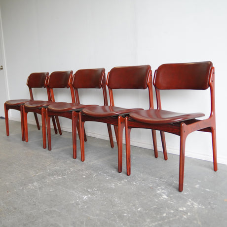 Danish Erik Buch 1960s Set of 5 Danish Rosewood Dining Chairs