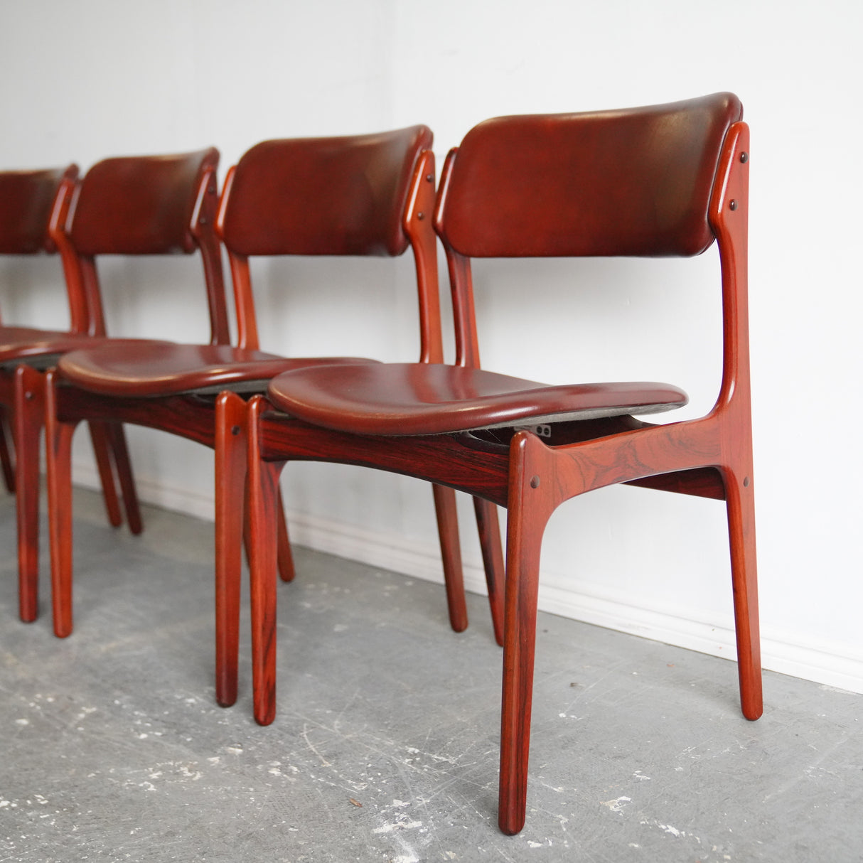 Danish Erik Buch 1960s Set of 5 Danish Rosewood Dining Chairs