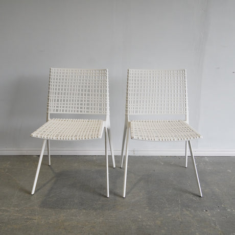 Janus Et Cie Branch Patio Dining Chairs in White Powder Coated Aluminum