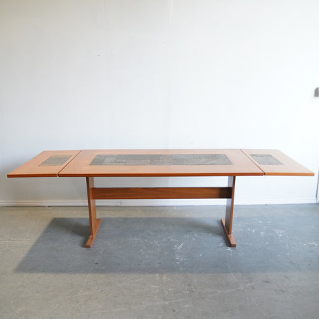 Extendable Mid-century Danish teak dining table by Gangso Furniture