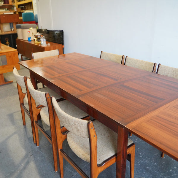 Mid-Century Danish Modern Eight-Foot Rosewood Dining Table by Kai Winding