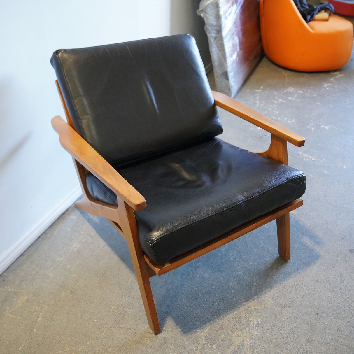 Gus Truss Leather Lounge Chair