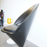 Authentic Vitra Verner Panton Cone leather chair