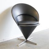 Authentic Vitra Verner Panton Cone leather chair