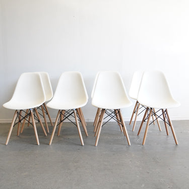 Authentic Herman Miller set of 8 Eames plastic molded chairs