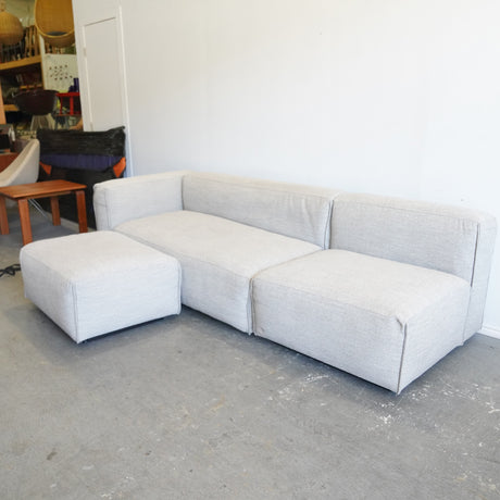 Blu Dot Three piece Modular Cleon Compact Sectional Sofa