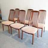 Danish Set of 6 Dining Chairs by Preben Schou Circa 1970's