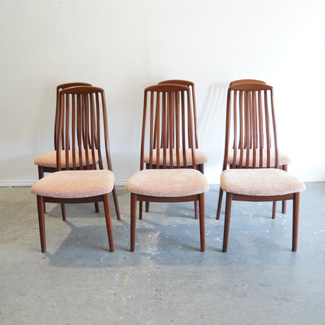 Danish Set of 6 Dining Chairs by Preben Schou Circa 1970's