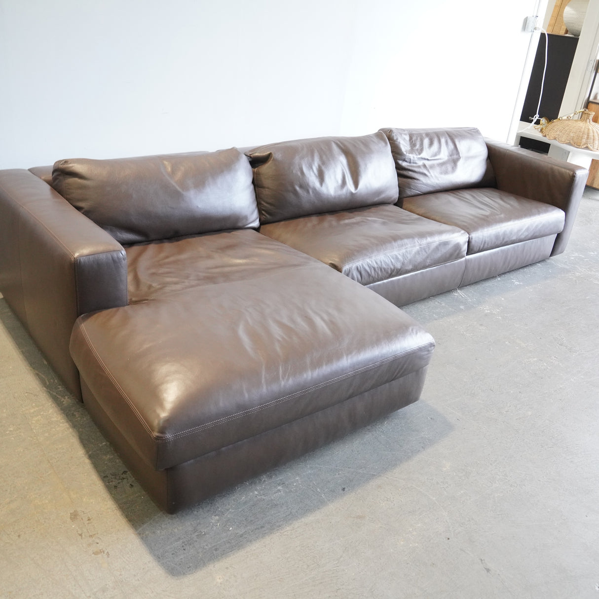 Design Within Reach Reid leather Sectional Sofa