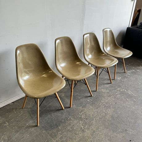 Modernica Set of 4 Fiberglass Shell dining chairs