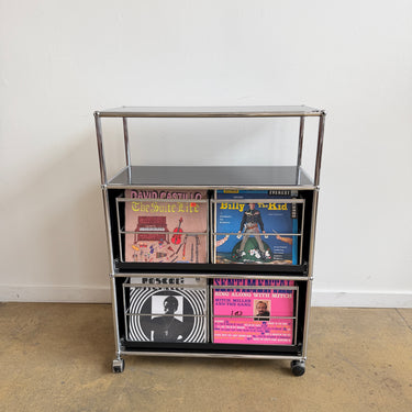 USM Haller 1X3 Record Storage on Wheel - Graphite Black