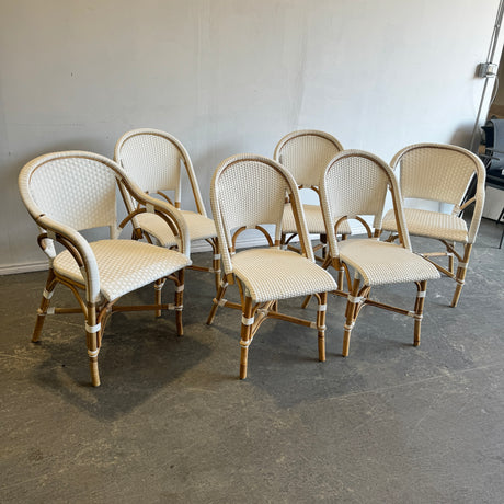 Serena and Lily Set of 6 Riviera Rattan Dining Chairs