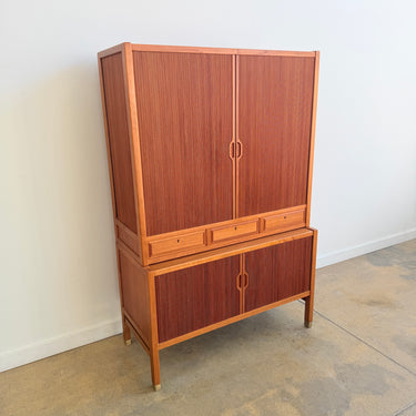 Rare! Swedish Carl-Axel Acking for Bodafors Teak Tambour Door Cabinet, 1950s