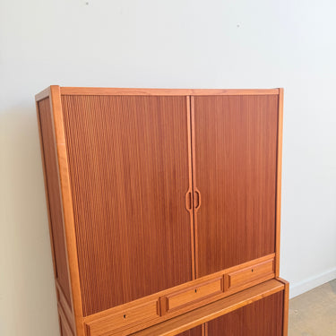 Rare! Swedish Carl-Axel Acking for Bodafors Teak Tambour Door Cabinet, 1950s