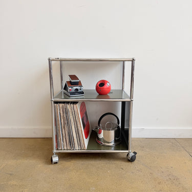 USM Haller Compact Record Storage on Casters - Olive Green