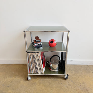 USM Haller Compact Record Storage on Casters - Olive Green