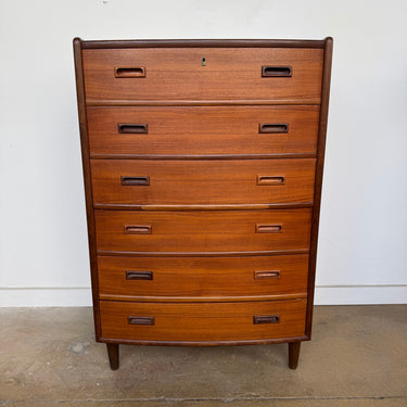 Danish Modern Teak Medium Size Tallboy Dresser