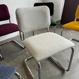 New! Knoll Mercel Breuer Set of 8 Multi color Kvadrat fabric dining chairs