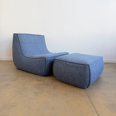 Dellarobbia Rosen Italian Boucle Chair & Ottoman