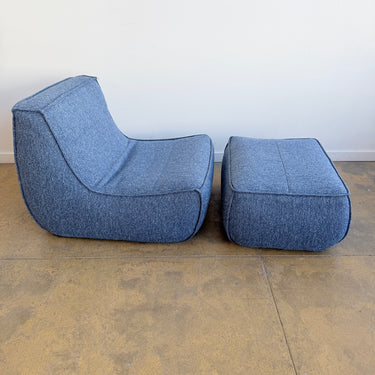 Dellarobbia Rosen Italian Boucle Chair & Ottoman