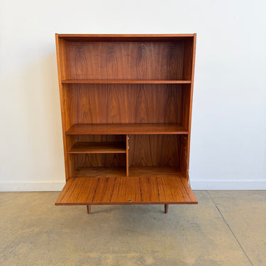 Danish Teak Bookcase With Drop-Down Door by Clausen , 1960s