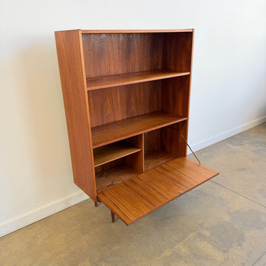Danish Teak Bookcase With Drop-Down Door by Clausen , 1960s