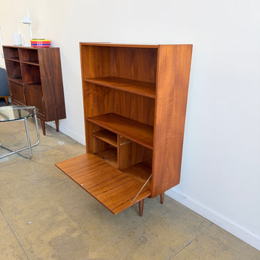 Danish Teak Bookcase With Drop-Down Door by Clausen , 1960s