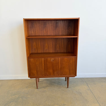 Danish Teak Bookcase With Drop-Down Door by Clausen , 1960s