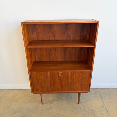Danish Teak Bookcase With Drop-Down Door by Clausen , 1960s