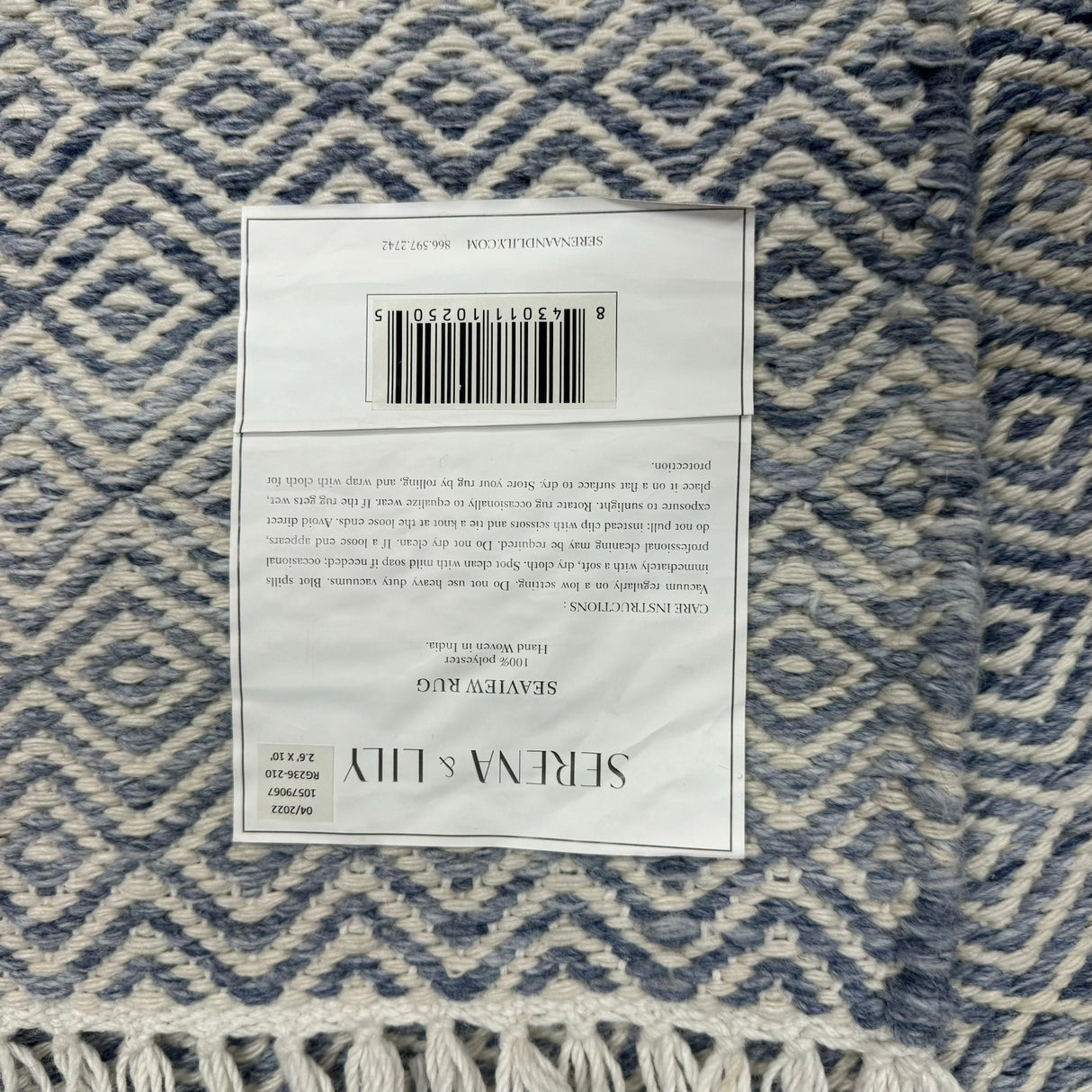 Serena and Lily 2.6X10 Seaview Rug Navy enliven mart