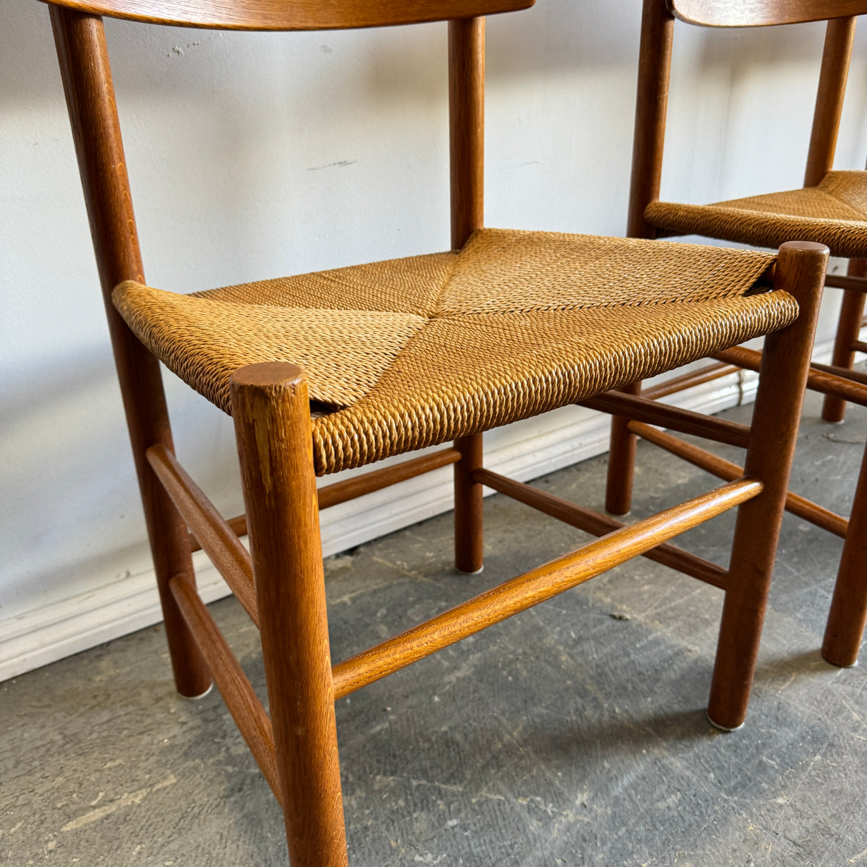 Danish Modern Borge Mogensen Set of 4 J39 Dining Chair