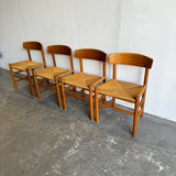 Danish Modern Borge Mogensen Set of 4 J39 Dining Chair