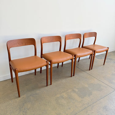 Danish Modern Moller 75 Leather Dining Chairs