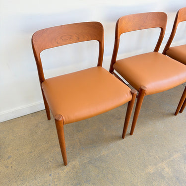 Danish Modern Moller 75 Leather Dining Chairs