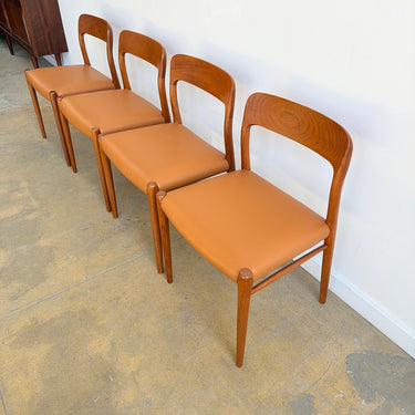 Danish Modern Moller 75 Leather Dining Chairs