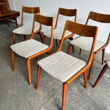 Danish Modern set of 6 "Boomerang" chairs by Alfred Christensen for Slagelse