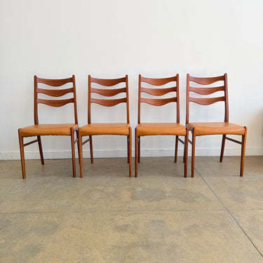 Danish Modern Arne Wahl set of 4 Teak chairs for Glyngøre
