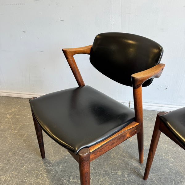 Danish Modern Model Kai Kristiansen Set of 2 Model 42 Rosewood Dining chairs