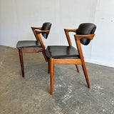 Danish Modern Model Kai Kristiansen Set of 2 Model 42 Rosewood Dining chairs