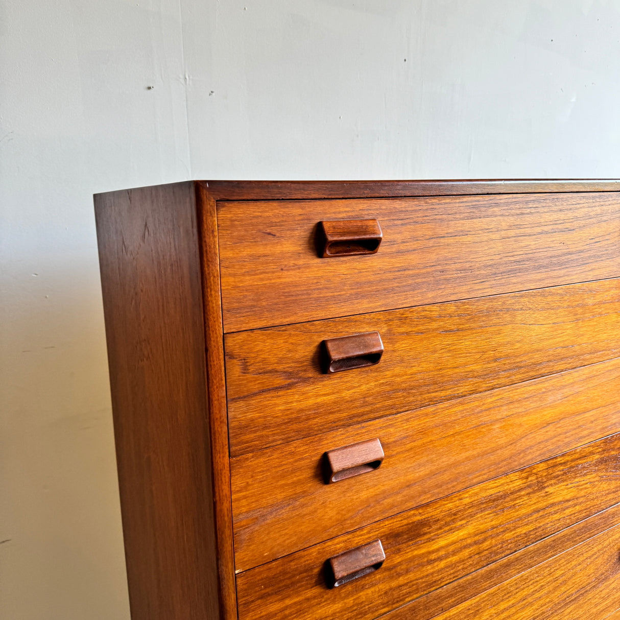 Danish Modern Rare High Teak 7- Drawer Dresser by Borge Mogensen