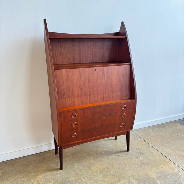 Danish Modern Tall Teak Bar Cabinet